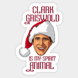 Clark Griswold is my spirit animal (Christmas red text) Sticker